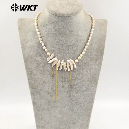 WT-JN278 Amazing Gorgeous Europe Hot Styles Natural Freshwater Pearl Necklace for Women Choker Design