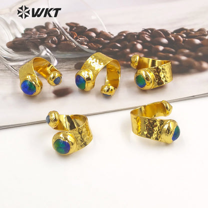 WT-R481 WKT Fashion Design Trendy Gift for Women Colorful High Quality Gorgeous Natural Blue Murano & Kyanite Ring