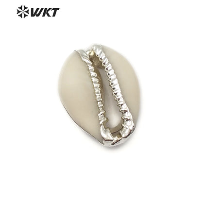 WT-JP119 Wholesale Fashion Natural Gold and Sliver Electroplated Shell Accessories Shell Beads Lovely Tiny Cowrie Shell Pendant