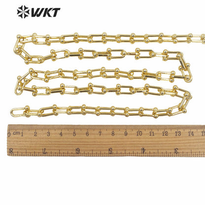 WT-BC148 WKT New Hot U Shape Resist Tarnishable Metal U Chain Women Hand Make Jewelry Findings Chain As Bracelet Necklace