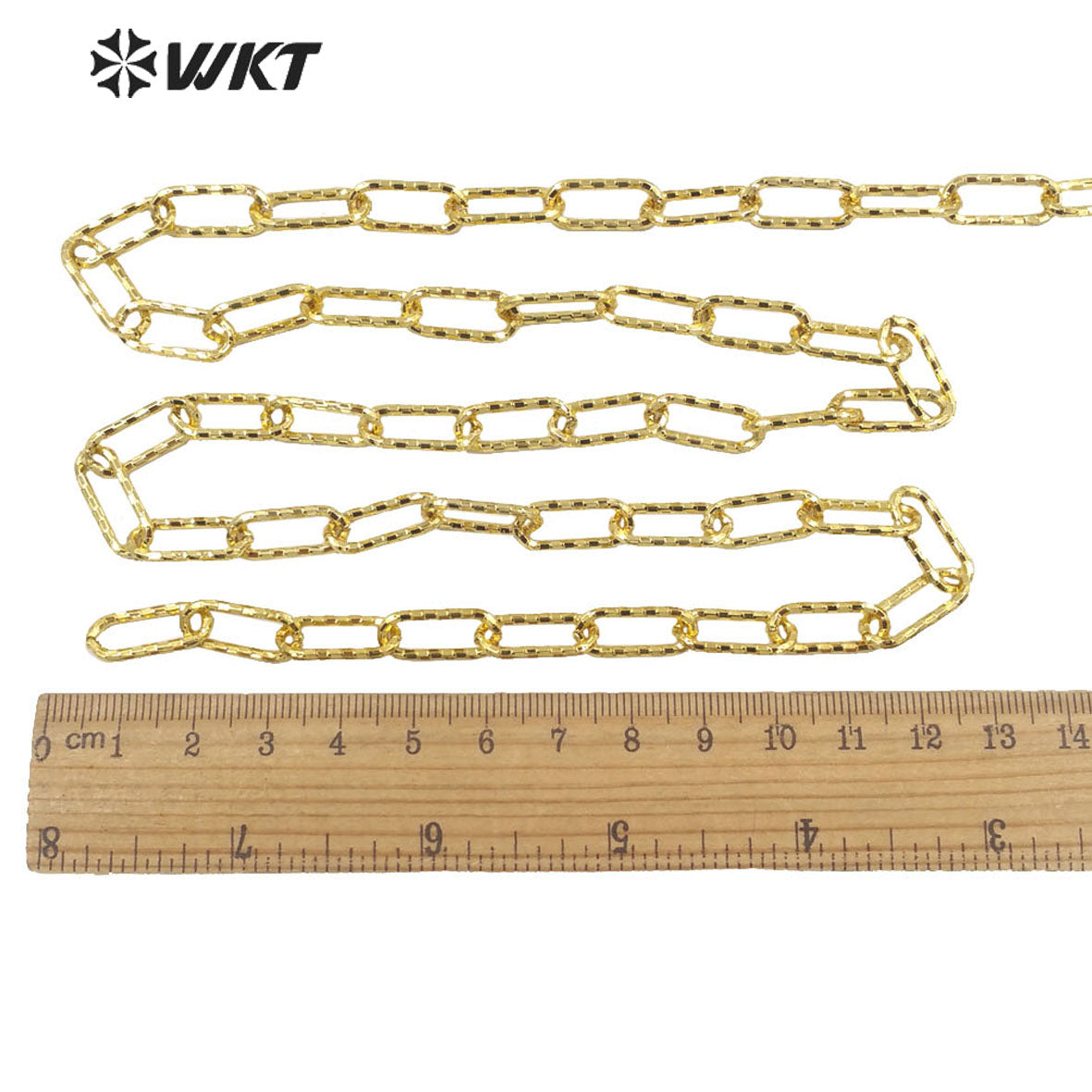WT-BC167 Wholesale Fashion 18k Real Gold Plated Resist Tarnishable Big Long Link Oval Chain for Jewelry Necklace Brass Chain