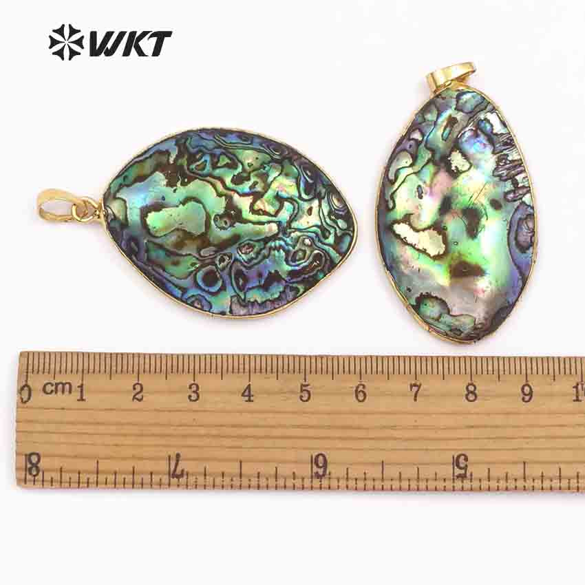 WT-JP076 New Arrival Custom Design with Round Pendant with Exclusive Random for Women Jewelry Natural Abalone Shell Pendant
