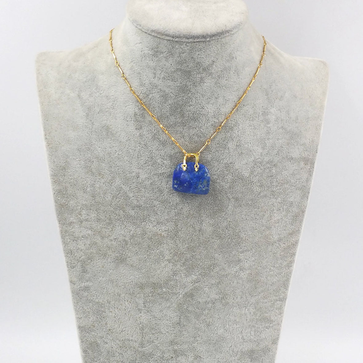 WT-N1362 Cute Handbag Shape Crystal Clear Natural Colored Gemstone Necklace Ladies Jewelry Necklace Gemstone Necklace