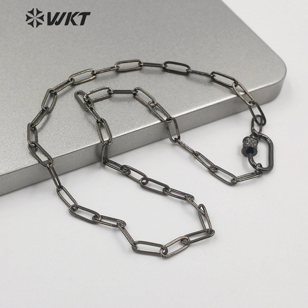 WT-N1223 Most Populared Hot Long Link Chain Necklace 18k Real Gold Plated Resist Tarnishable Brass Link Chain Necklace