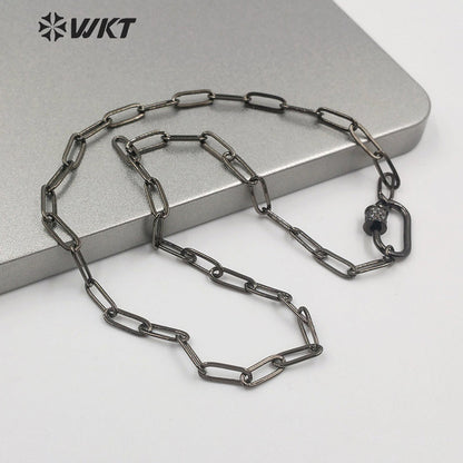 WT-N1223 Most Populared Hot Long Link Chain Necklace 18k Real Gold Plated Resist Tarnishable Brass Link Chain Necklace