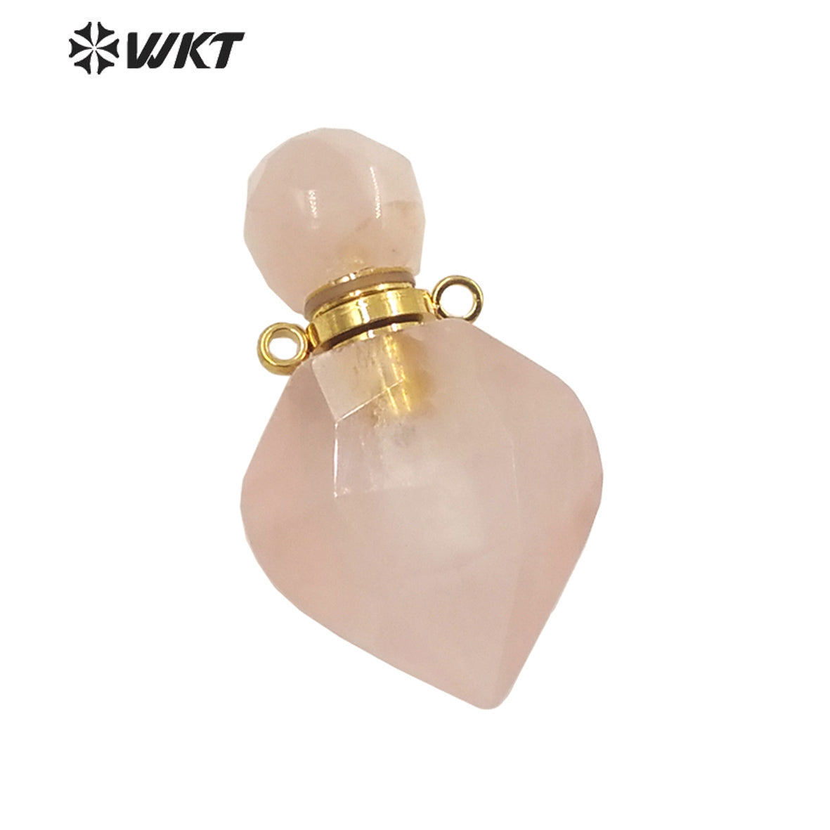 WT-P1709 Wholesale Newest Fashion Gold Long Drop Gemstone Carved Perfume Bottle Pendant Tiny Chic Lady Stone Bottle Pendant