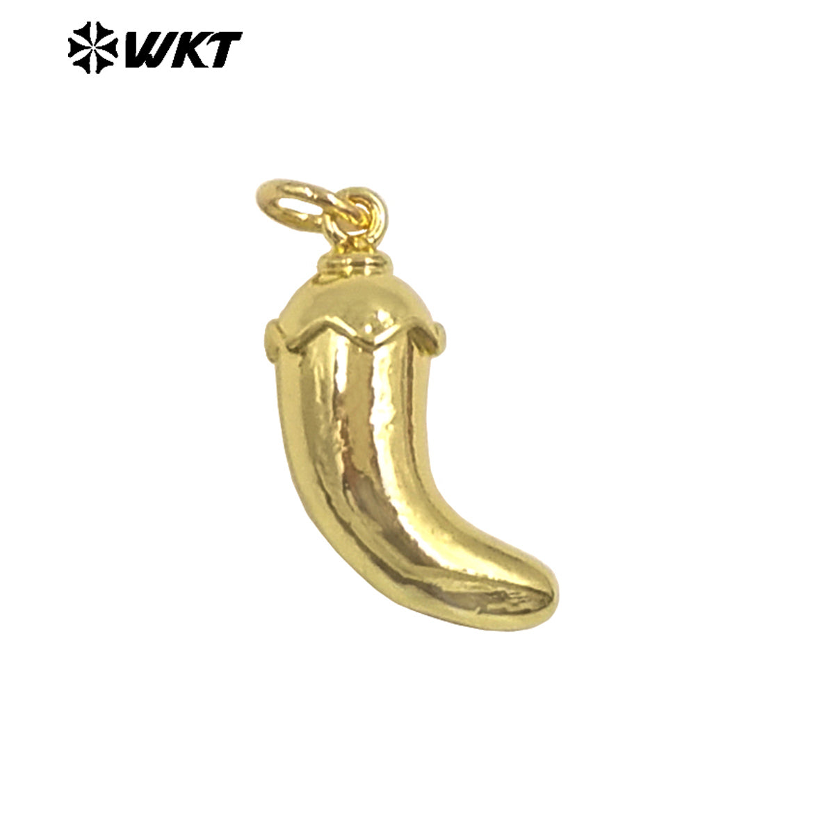JFE157 New Sales Exquisite Tiny Pendant Cute Hot Pepper Charm Gold Plated Yellow Brass With Drop Oil For Jewelry Handmade DIY