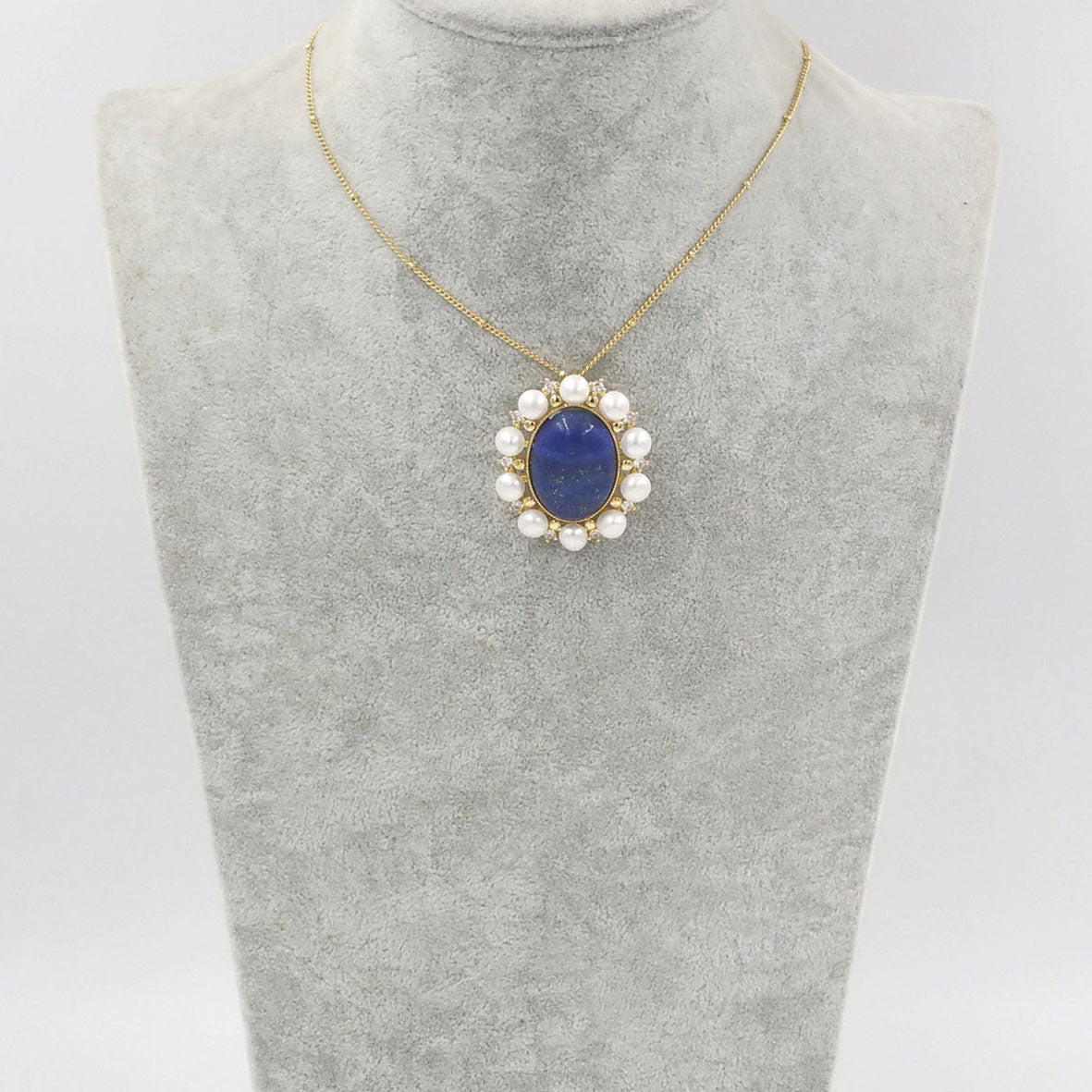 WT-MN979 New Light Luxury Design Natural Gemstone Pendant Pearl Zircon Exquisite Charming Pendant Natural Gemstone Necklace