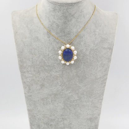 WT-MN979 New Light Luxury Design Natural Gemstone Pendant Pearl Zircon Exquisite Charming Pendant Natural Gemstone Necklace