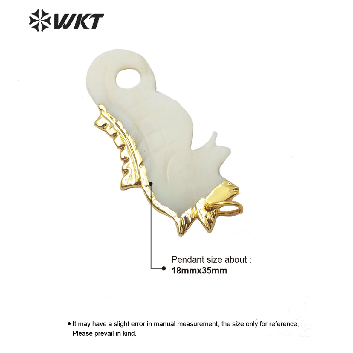 WT-JP185 Newest Natural Sea Horse Shell Pendant 18k Gold Plated Fashion Lady Charm Jewelry Sea Horse Shape Shell Pendant