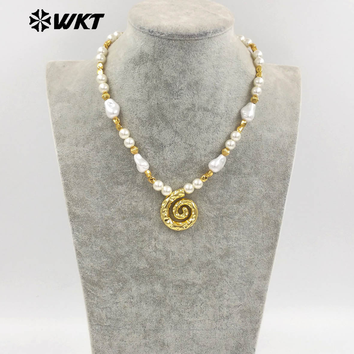 WT-JN289 New Arrivals Artificial Pearl Round Beads Irregular Beads Mosquito-Repellent Incense Shape Delicate Women Necklace
