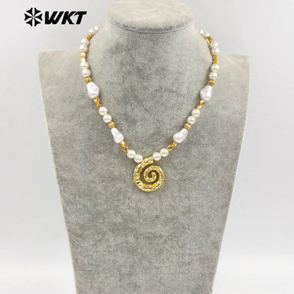 WT-JN289 New Arrivals Artificial Pearl Round Beads Irregular Beads Mosquito-Repellent Incense Shape Delicate Women Necklace