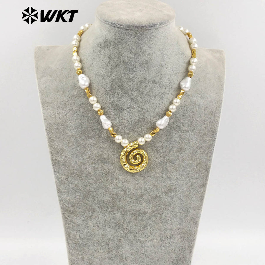 WT-JN289 New Arrivals Artificial Pearl Round Beads Irregular Beads Mosquito-Repellent Incense Shape Delicate Women Necklace