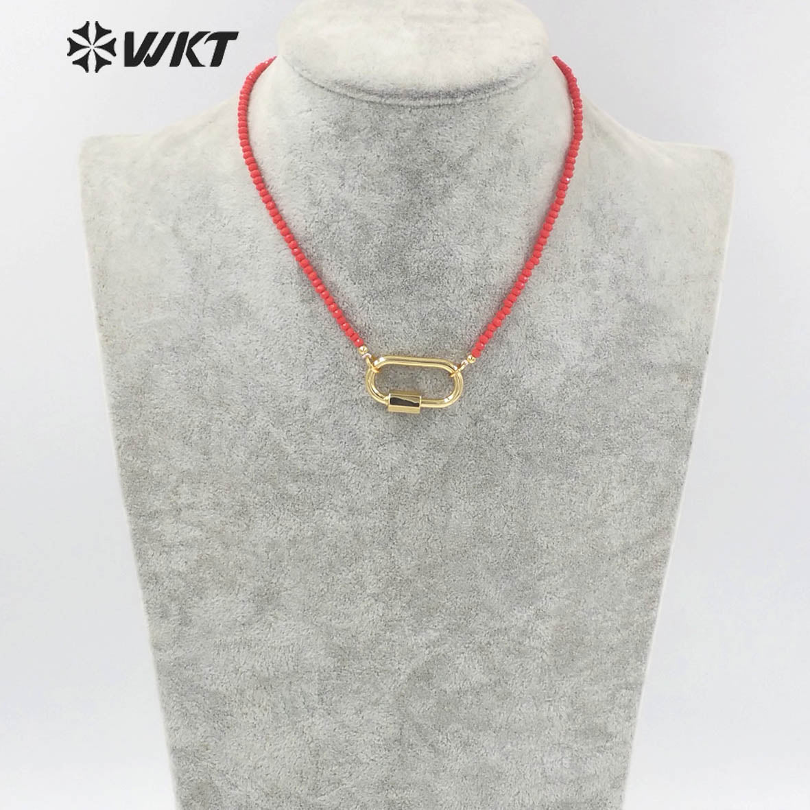 WT-N1401 Wholesale Fashion 2mm Ceramic Beads Locker Necklace Elegant Simple Handmade Strand Choker Necklace in 16 Inch Long