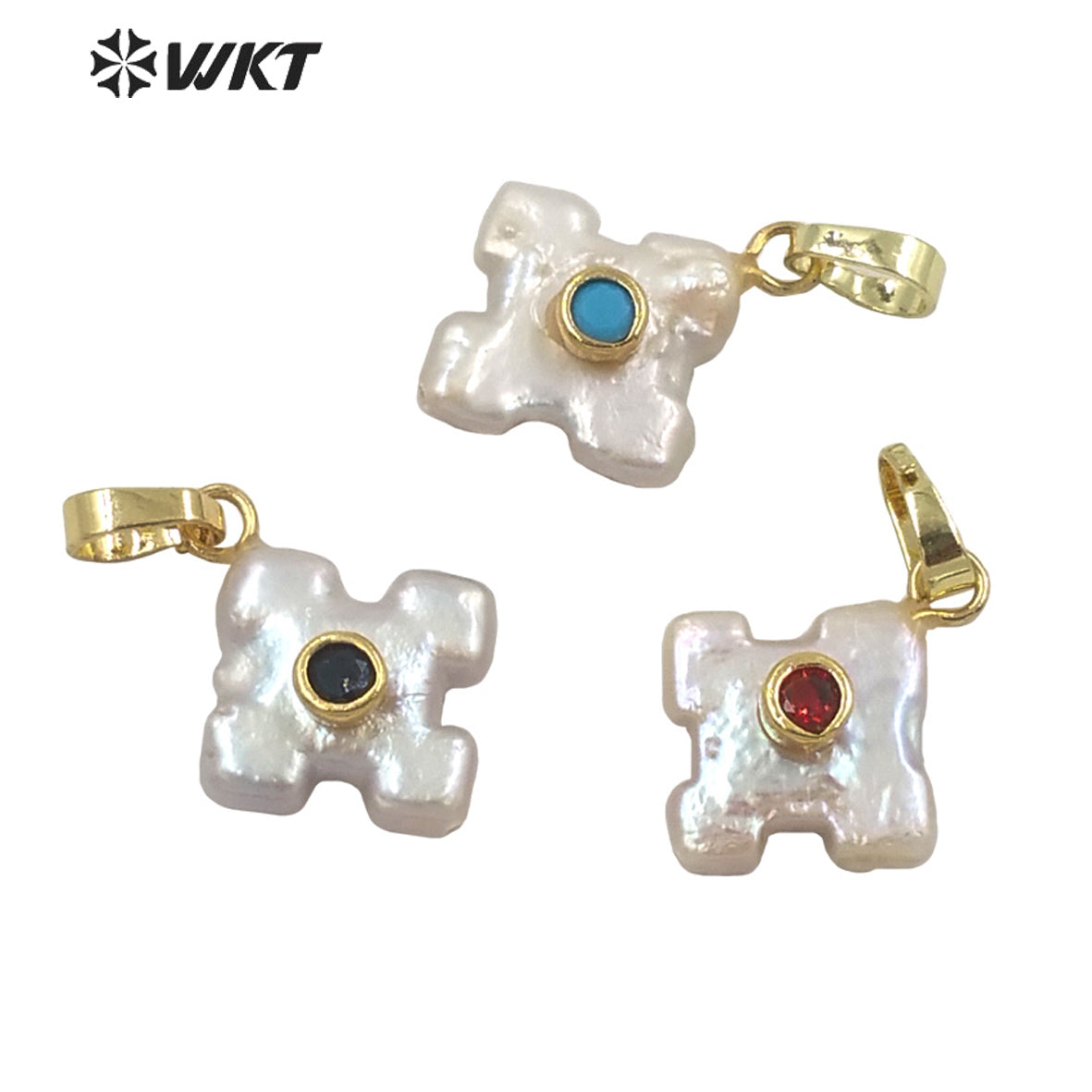 WT-JP247 Amazing Elegant Natural Irregular Freshwater Pearl Charm Pendant Women's Fashion Leaf Shape Pearl Pendants for Friends