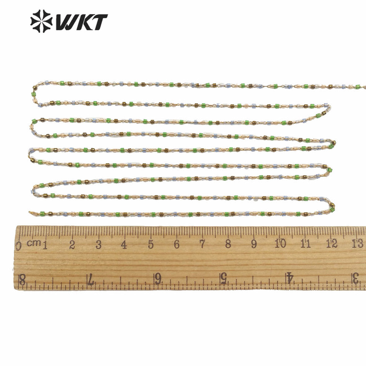 WT-RBC156 Woleslae Women Fashion Hand Make Tiny 2mm Spacer Beads Chain for Necklace Making Jewelry Design Bracelet Chain