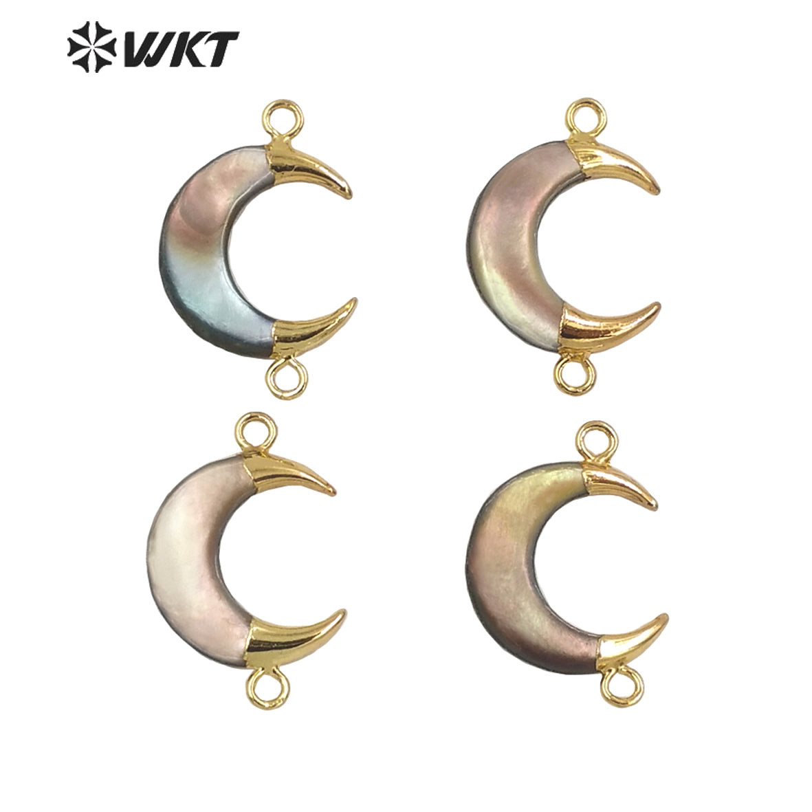 WT-JP293 Crescent Lovely Pendant Smart Colorful Shell Women Earrings With 18k Gold Plated Earring Shell Earrings