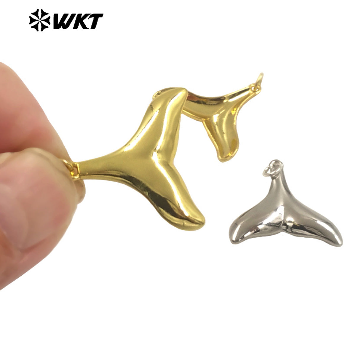 WT-P2001 Wholesale Unique Lovely Fish Tail Design Small Pendant Super Match Accessory for Earring or Necklace Jewelry Finding