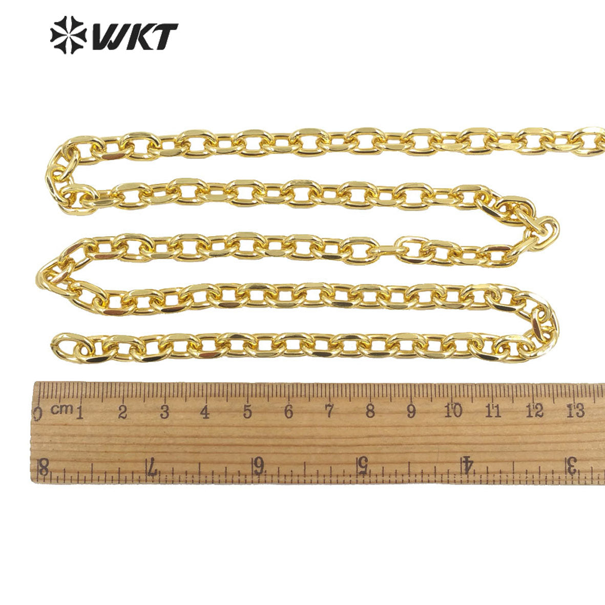 WT-BC161 Wholesale Handmade Jewelry Necklace Chain Fashion Gold Resist Tarnishable Double Faceted Alloy Chain