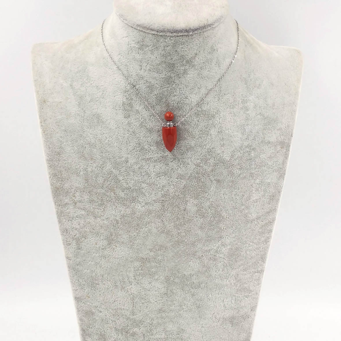 WT-N1370 Attractive Necklace Perfume Bottle Pendant Colorful Stone Pendant Necklace Women Jewelry Natural Stone Necklace