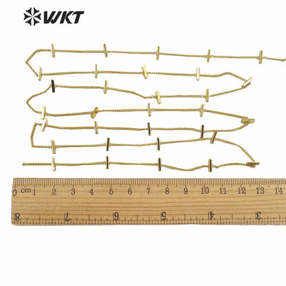WT-BC137 Fashion Gold Electroplated Jewelry Chain for Necklace or Bracelet Design, DIY Design Finding Brass Chain Sell by Meter
