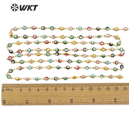 BWT-RBC102 Wholesale Gold Color Chain Can DIY Necklace and Bracelet Stainless Steel Eye Chain in IPG Plated Beads Chain