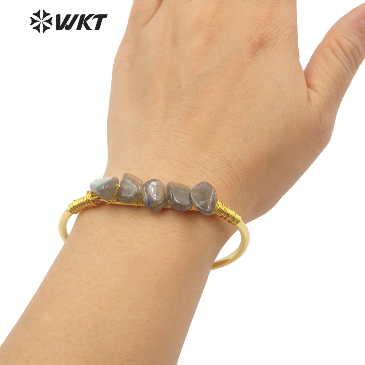WT-B590 WKT 2022 Hot Style Natural Labradorite Bracelet Wound Adjustable Best Nugget Stone Bracelet 2022 Trend Jewelry