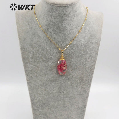 WT-N1200 Wholesale Clouds Quartz Stone Pendant Necklace With 18 Inch Necklace Women Stylish Charm Jewelry Stone Pendant Necklace
