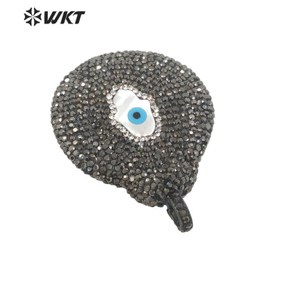 WT-JP292 Zircon Pendant Eye Embellishment Exaggerated Punk Pendant Eye-catching Earrings Women Shell Pendant
