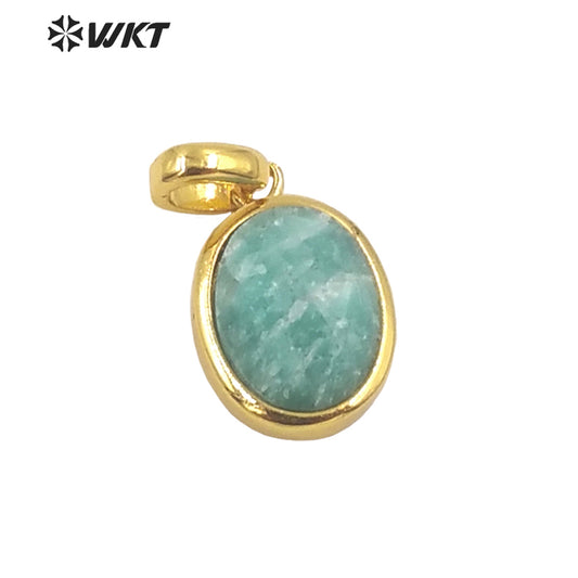 WT-P1839 Wholesale Fashion Oval Bezel Gemstone Small Pendants Natural Faceted Stone Pendants for Jewelry Necklace Making Charms