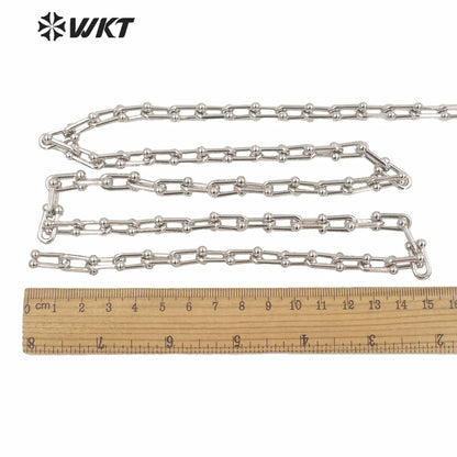 WT-BC148 WKT New Hot U Shape Resist Tarnishable Metal U Chain Women Hand Make Jewelry Findings Chain As Bracelet Necklace