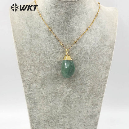 WT-N1209 Newest Natural Gemstone Necklace Gold Plated Stylish Women Charm Jewelry Natural Stone Necklace
