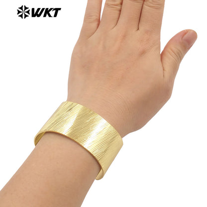 WT-B668 Wholesale New Design Unisex 18K Gold Plated Natural Yellow Brass Bracelet Can Be Used As Daily Decoration and Party