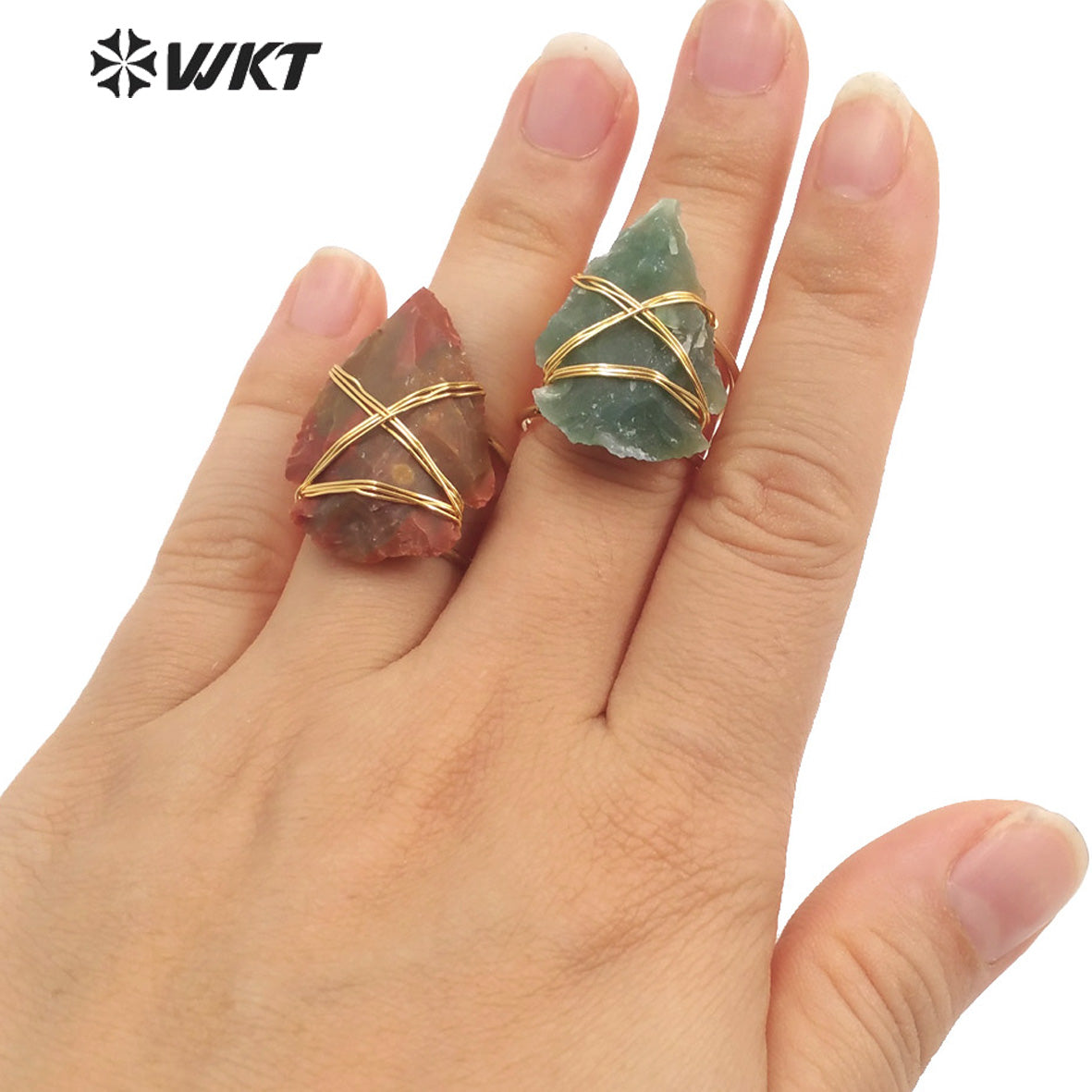 WT-R391 WKT 2022 Hot Style Vintage Ring Indian Agates Ring Natural Stone for Women New Trend Jewelry Ring Party