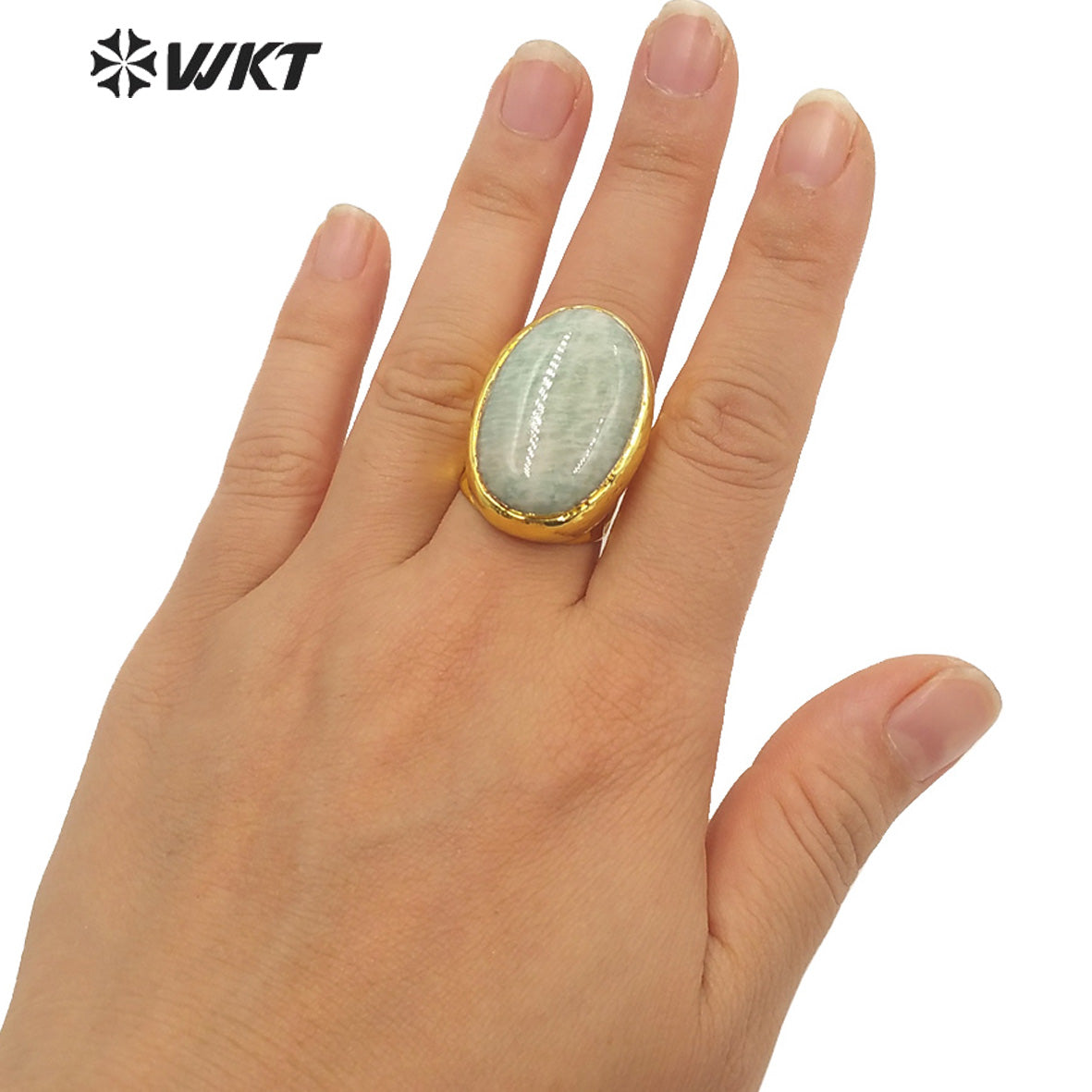 WT-R387 WKT 2022 Charming Natural Fashion Stone Amazon Rings Hot Style for Girls Party Jewelry Rings Ladies Cocktail Ring