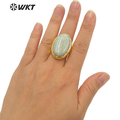 WT-R387 WKT 2022 Charming Natural Fashion Stone Amazon Rings Hot Style for Girls Party Jewelry Rings Ladies Cocktail Ring