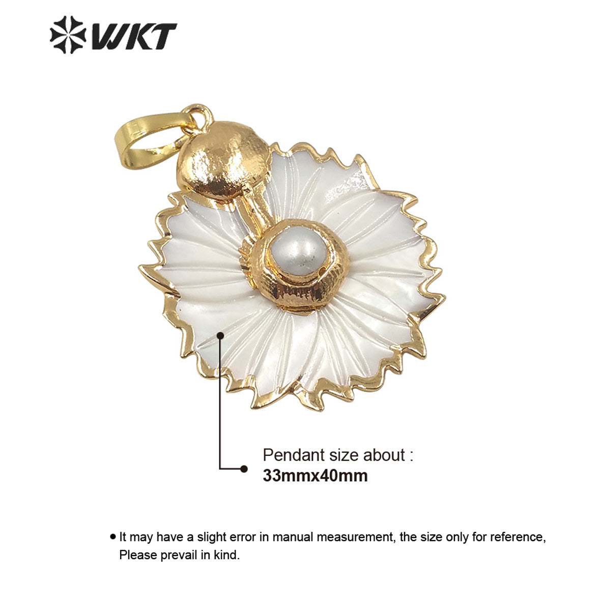 WT-JP173 Wholesale Natural Shell Pendant Flower Shape Shell Pendant Women Fashion Charm New Jewelry Pendant