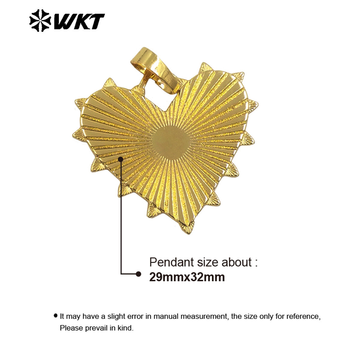 WT-P1996 Vividly Special Flat and Grain Heartshape Design Pendant Yellow Brass Women Earring Charms Wholesale Jewelry DIY Crafts