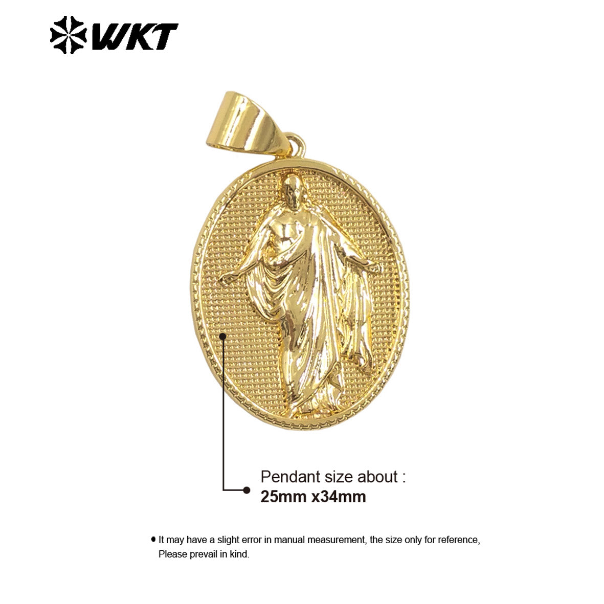 JFE147 Wholesale Newest Metal Yellow Brass Gold Plated Jesus Religious Pendant Resist Tarnishable For Necklace Jewelry DIY