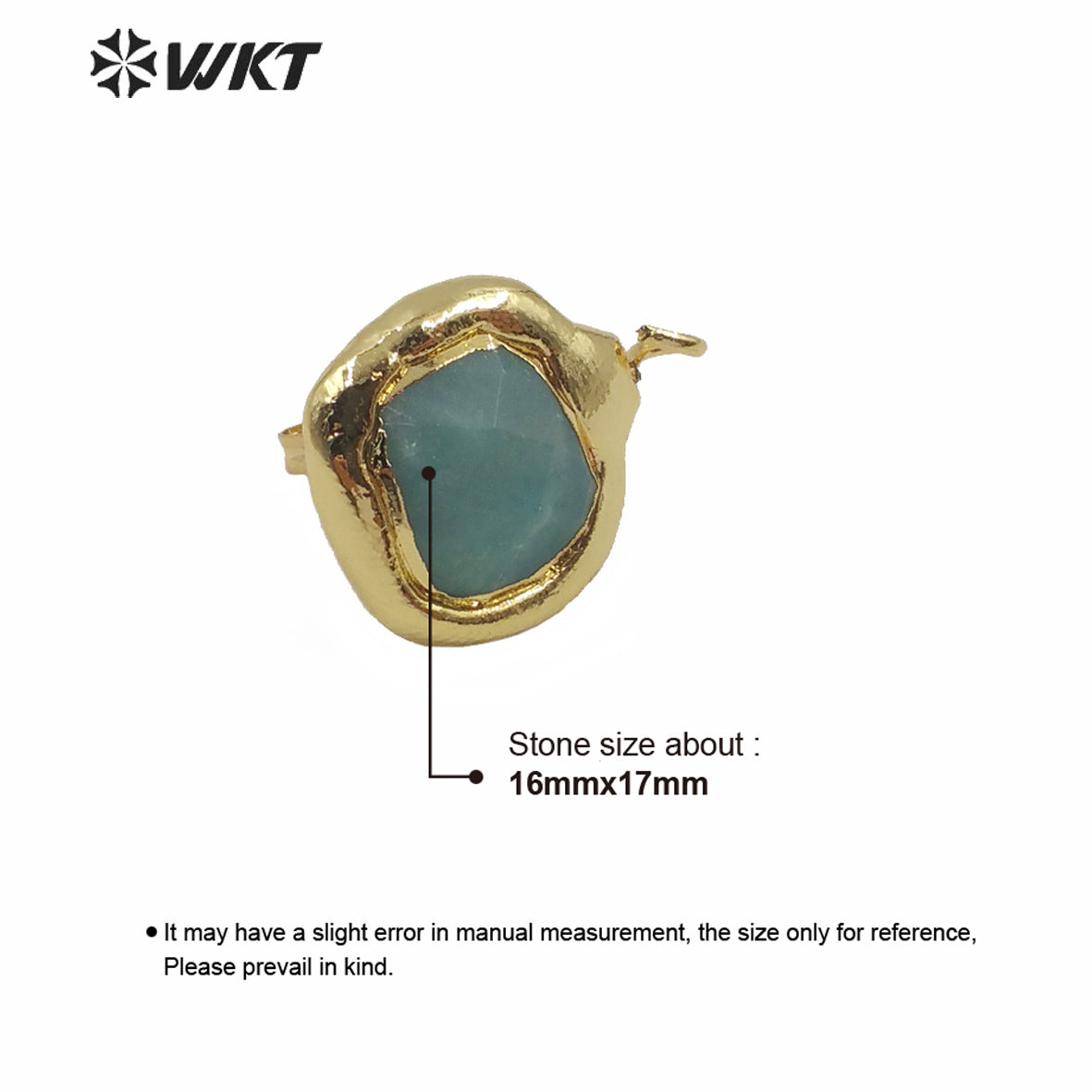 JFE27 Wholesale Factory Directly Sales Natural Amazonite Stone Earrings With Hoop Fashion Real Gold Plated Earrings Findings