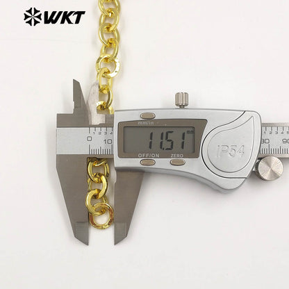 WT-BC269 High Quality Gold Electroplated Yellow Brass Round Thick Metal Chain For Women Fashion Handmade Jewelry Accessory