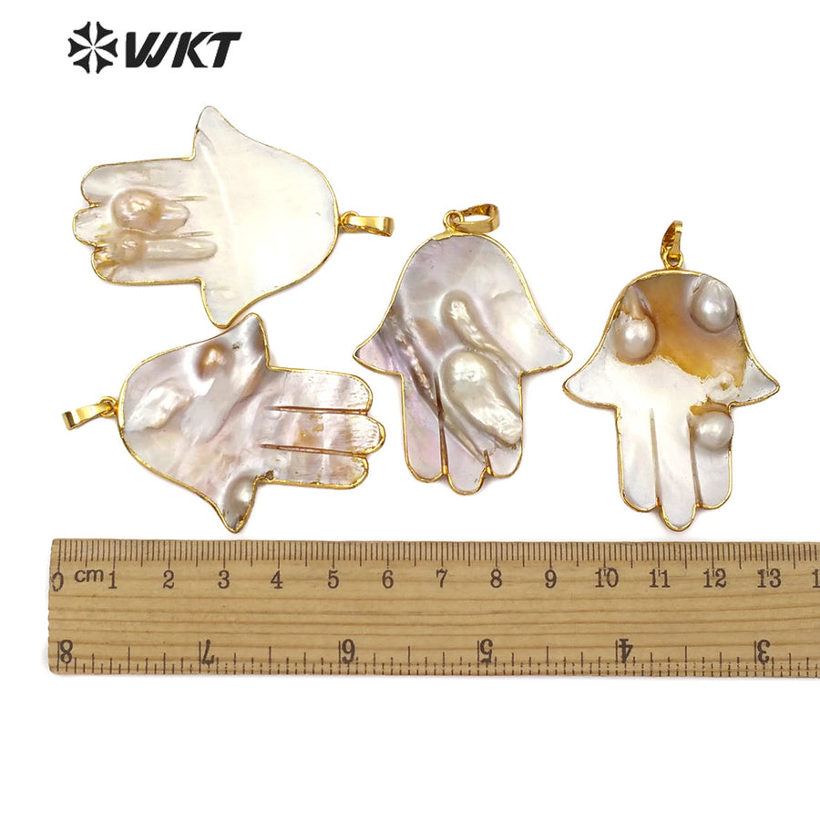 WT-JP140 Wholesale New Arrival Unique Natural Pearl Pendant Jewelry for Woman Pendant in 18K Gold Plated Mother of Pearl Pendant
