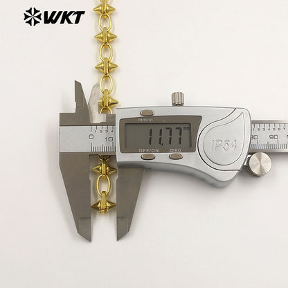 WT-BC271 Wonderful Vintage Punk Style Gold Plated Yellow Brass Cross Shape Metal Chain For Men And Women Fashion Accessories