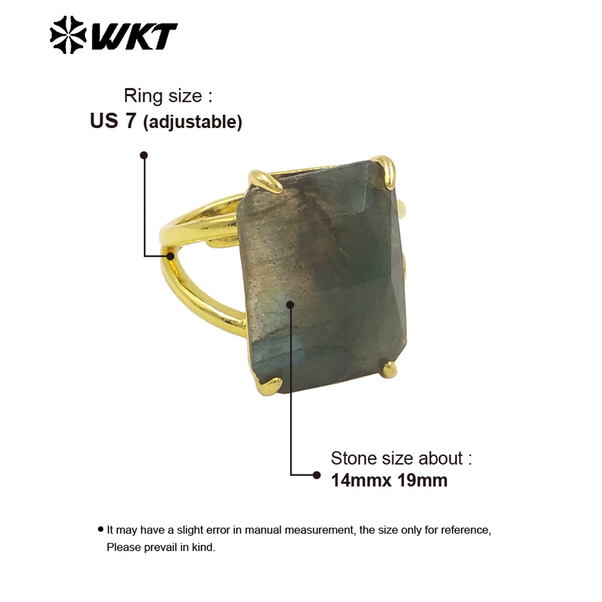 WT-R529 WKT New Design Gorgeous Natural Faceted Gemstone Claw Setting Square Amethyst Stone Anniversary Women Ring
