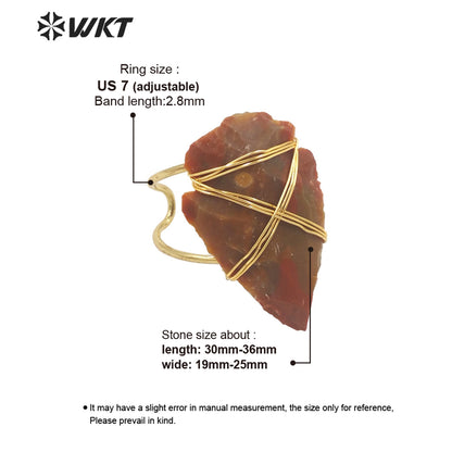 WT-R391 WKT 2022 Hot Style Vintage Ring Indian Agates Ring Natural Stone for Women New Trend Jewelry Ring Party