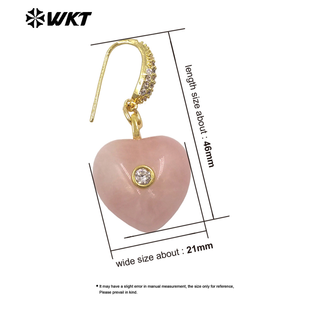 WT-E817 High Quality Zircon And Colorful Natural Gemstone Heart Shape Pendant Earrings As Friends Romantic Jewelry Gifts