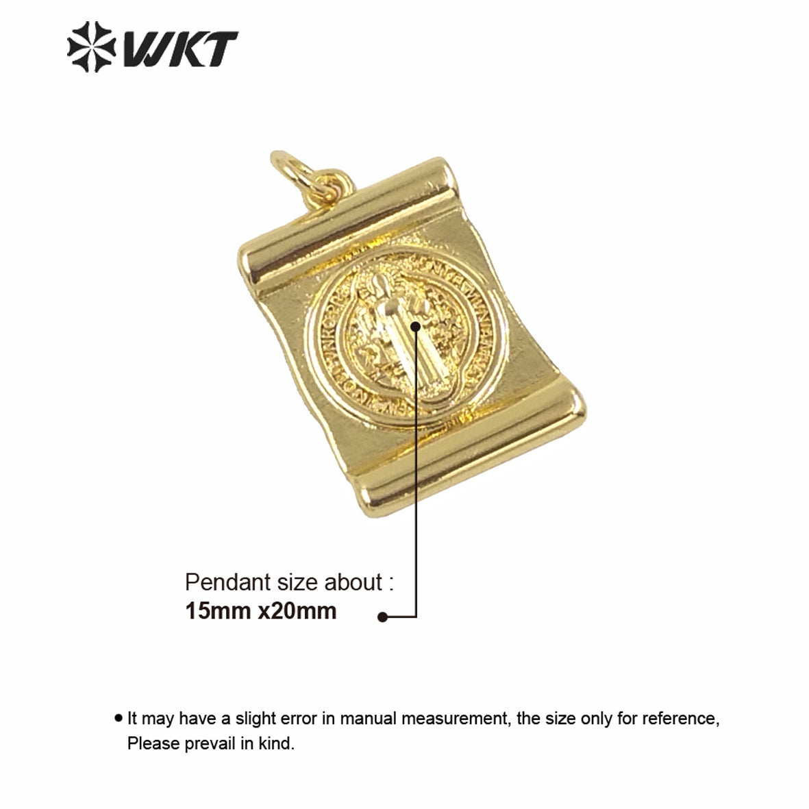 WT-MP147 Newest Long square Gold Electroplated Yellow Brass Metal Setting Jesus Pendant Hot Sales Gold Religious Jesus Charms