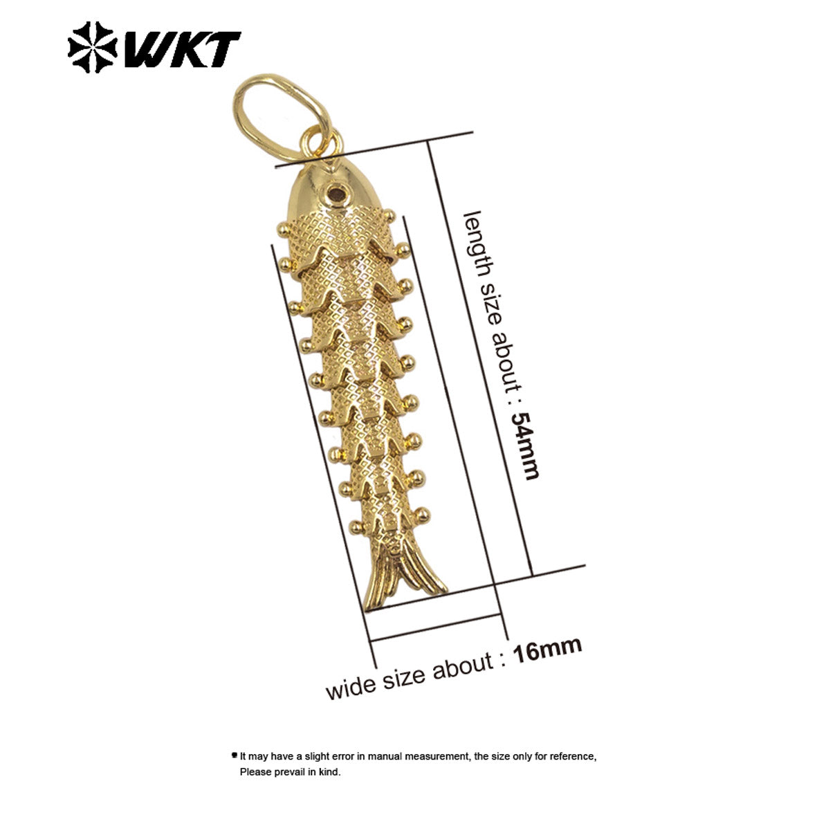 WT-P2076 Delicate Fashion 18K Gold Plated On Brass Metal Fish Shape Little Pendant As Lady Cute Necklace Making Findings