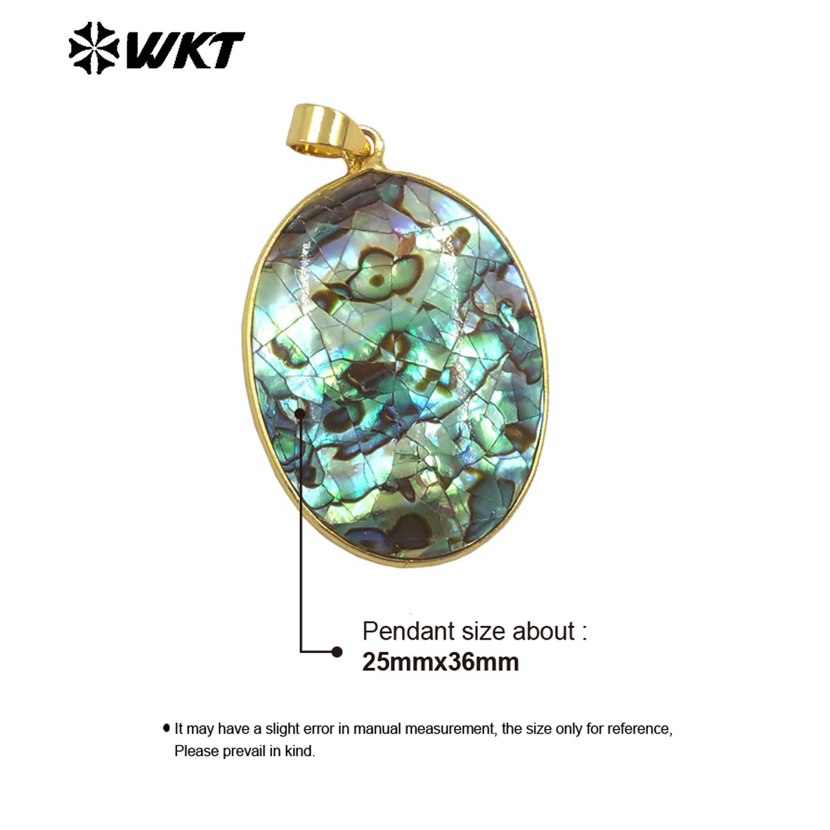 WT-JP408 High Quality DIY Jewelry Accessory Raw Natural Abalone Shell Oval Pendant With Gold Edged for Women Necklace Handmade