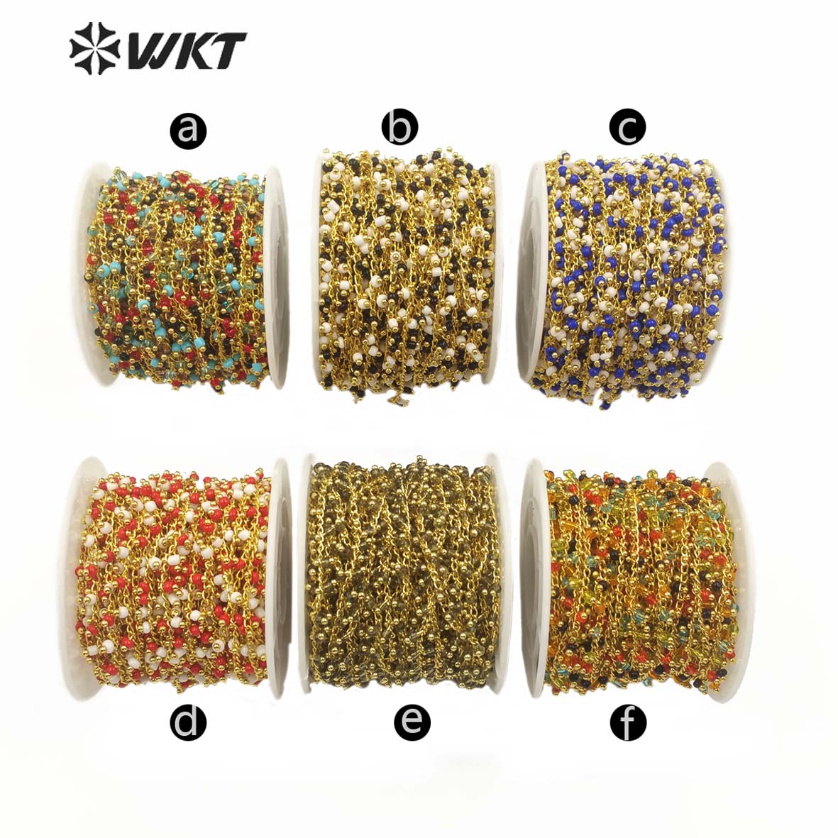 WT-RBC126 New Design 3mm Red and White Crystal Beads Chain Rosary Beads Chain New Product Can DIY Fashionable Jewelry Necklace